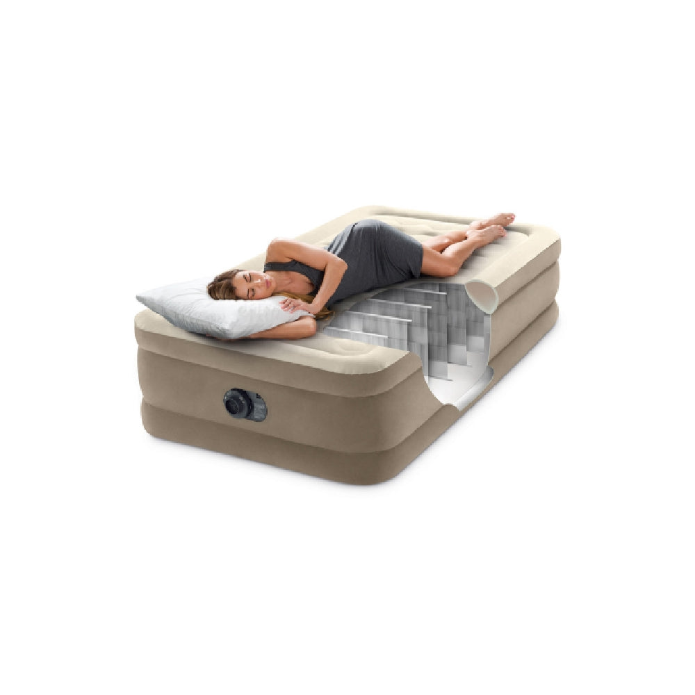 INTEX Twin Ultra Plush Airbed with Fiber-Tech – 18in Elevated Inflatable Mattress for Luxury Guest Sleeping - Image 4