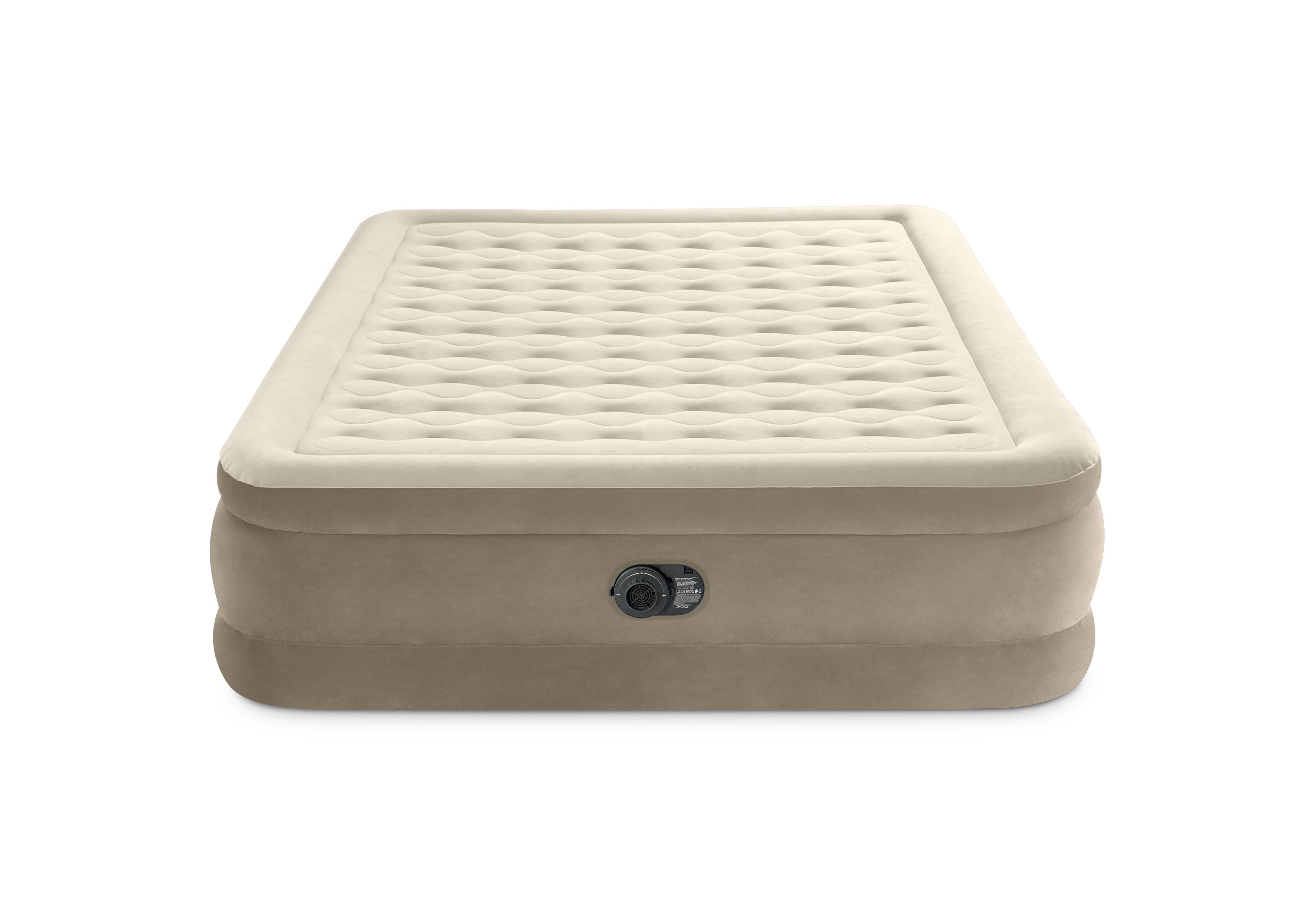 INTEX Queen Ultra Plush Headboard Airbed – Fiber-Tech Bed with Electric Pump