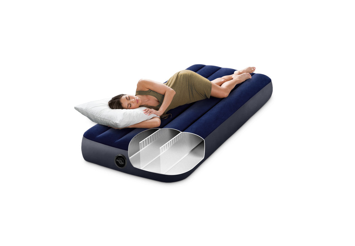 INTEX Cot Size Dura-Beam Classic Downy Airbed – Compact Inflatable Travel Mattress with Waterproof Flocked Top - Image 3