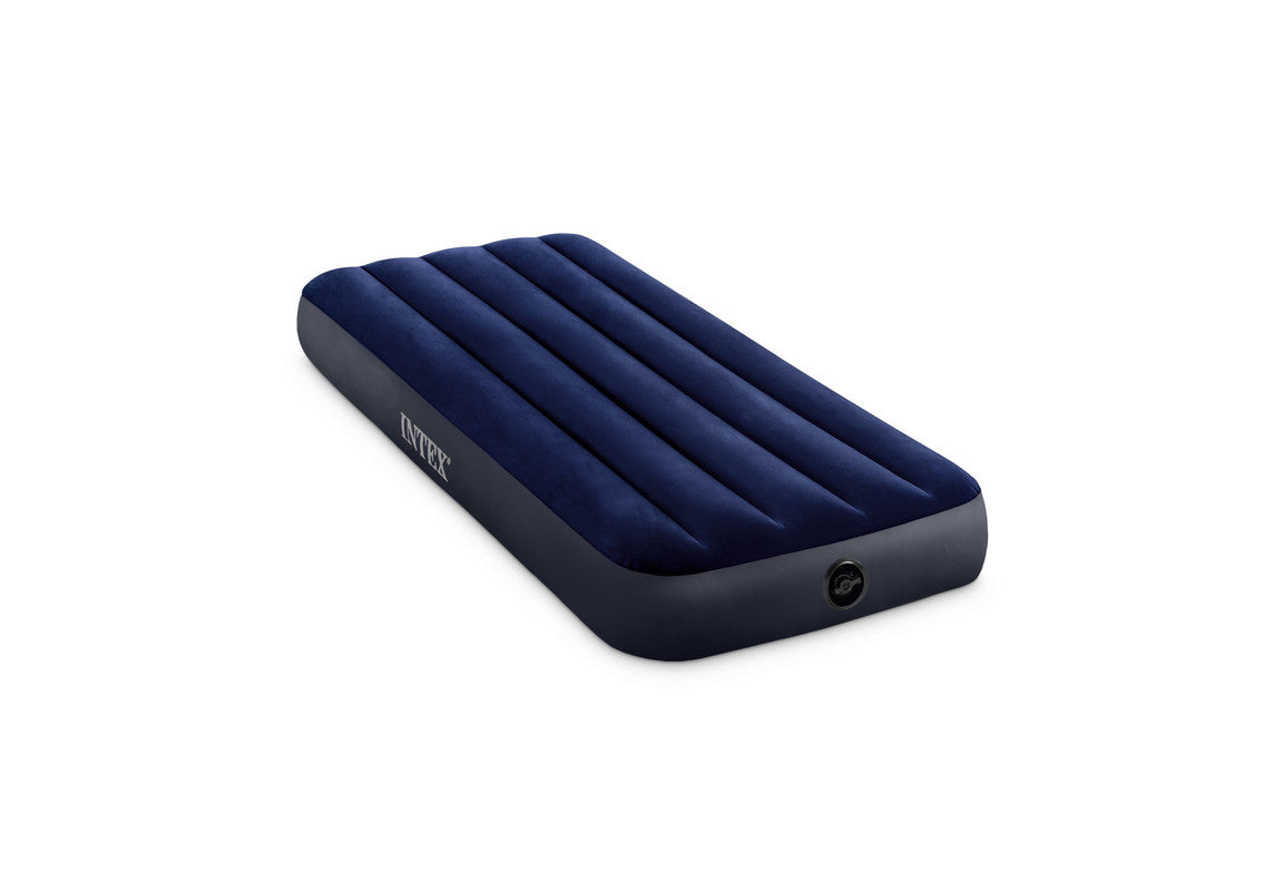 INTEX Cot Size Dura-Beam Classic Downy Airbed – Compact Inflatable Travel Mattress with Waterproof Flocked Top