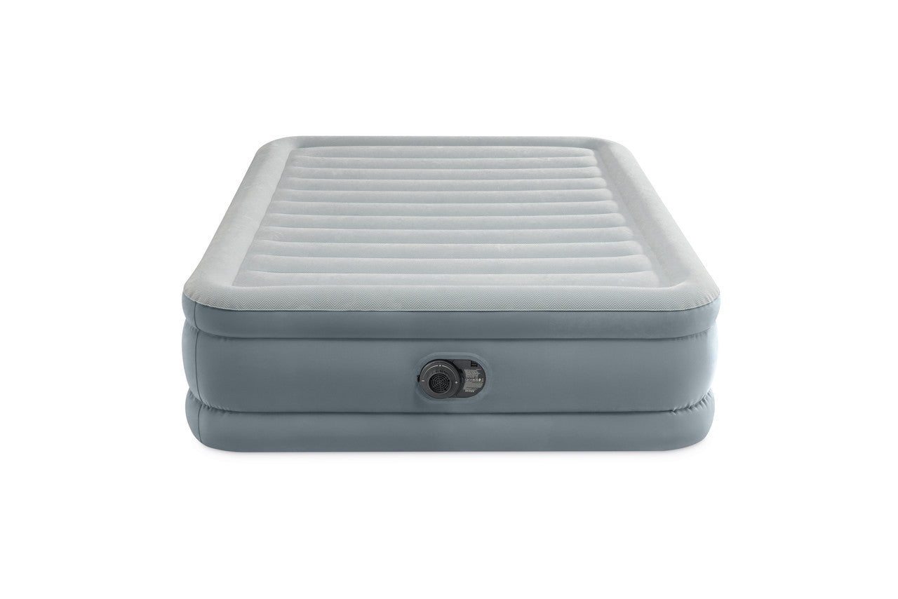 INTEX Queen Trend Premium Comfort Airbed – Velvety Flocked Surface 18in High Inflatable Mattress with Pump - Image 3