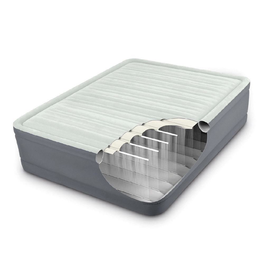 INTEX Full Size PremAire Elevated Airbed with Fiber-Tech – 18in High Inflatable Guest Bed with Built-in Electric Pump - Image 4