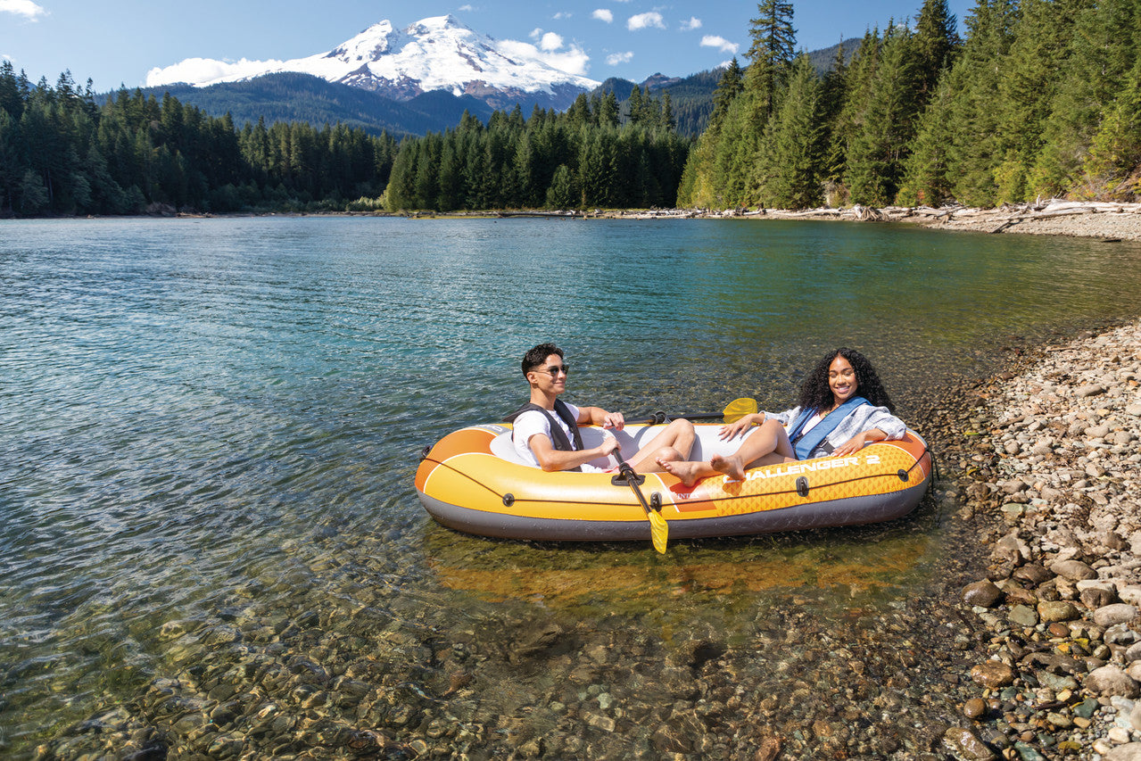 INTEX Challenger 2 Deluxe Inflatable Boat Set – 2-Person Recreational Rowing Raft Includes Aluminum Oars & Pump - Image 6