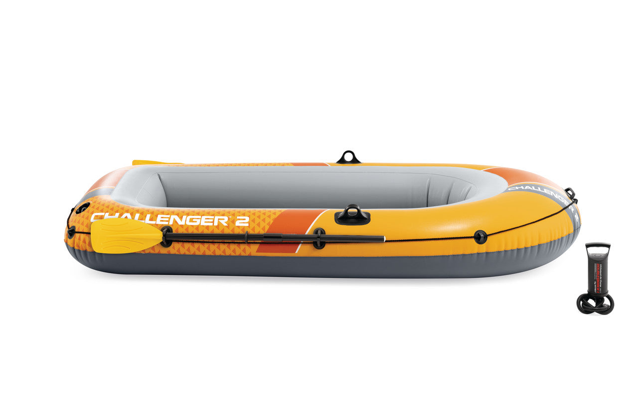 INTEX Challenger 2 Deluxe Inflatable Boat Set – 2-Person Recreational Rowing Raft Includes Aluminum Oars & Pump - Image 2