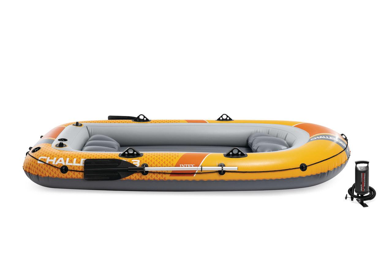 INTEX Challenger 3 Deluxe Inflatable Boat Set – 3-Person High-Strength Family Adventure Raft with Oars - Image 2