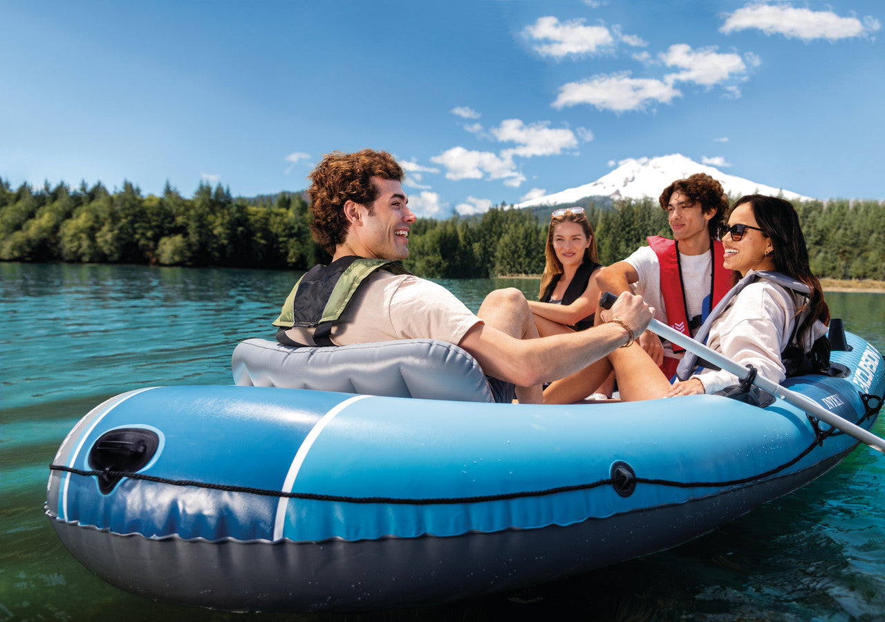 INTEX Excursion 4 Premium Inflatable Boat – 4-Person Professional Rowing & Fishing Raft with All-Inclusive Set - Image 6