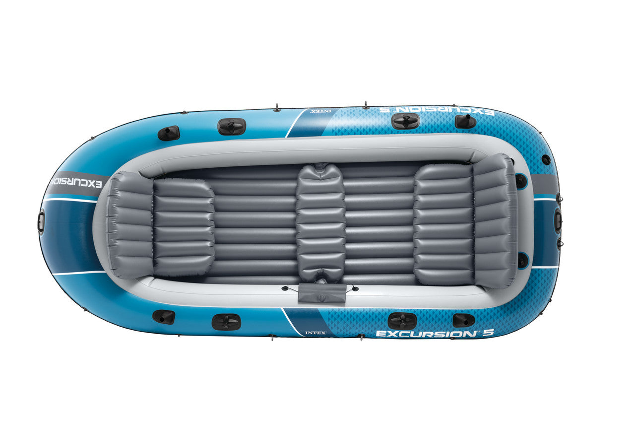 INTEX Excursion 5 Premium Inflatable Boat – 5-Person Family Fishing Raft with Inflatable Seats & Aluminum Oars - Image 3