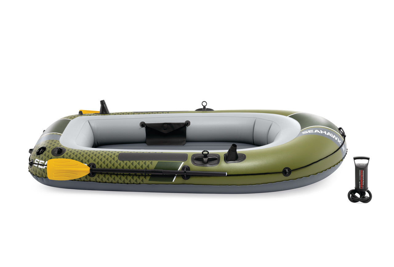INTEX Seahawk 2 Adventure Inflatable Boat – 2-Person Durable Fishing & Rowing Raft with Oar Locks & Pump - Image 2