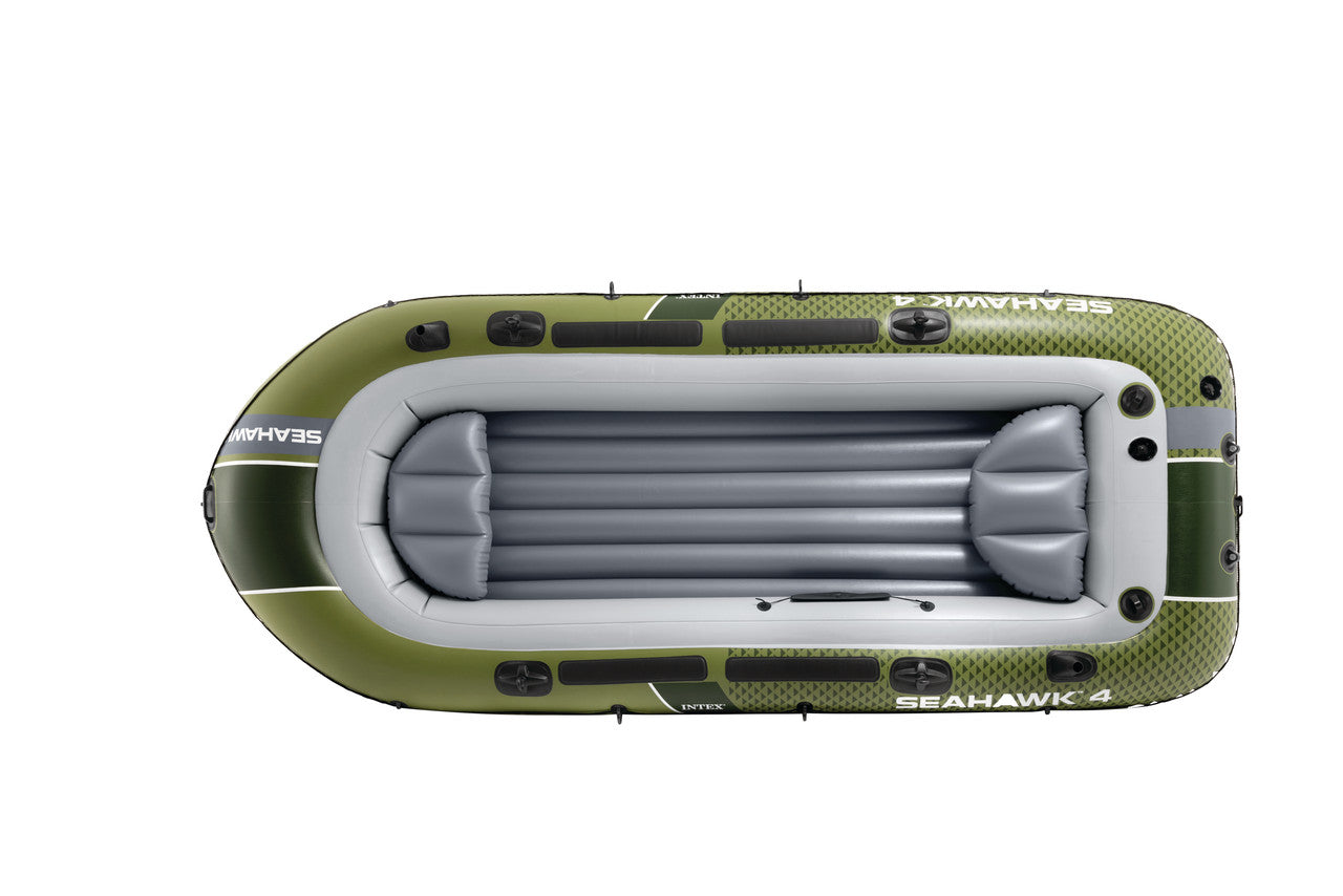 INTEX Seahawk 4 Adventure Inflatable Boat – 4-Person Heavy-Duty Recreational Boat with Fishing Rod Holders - Image 3