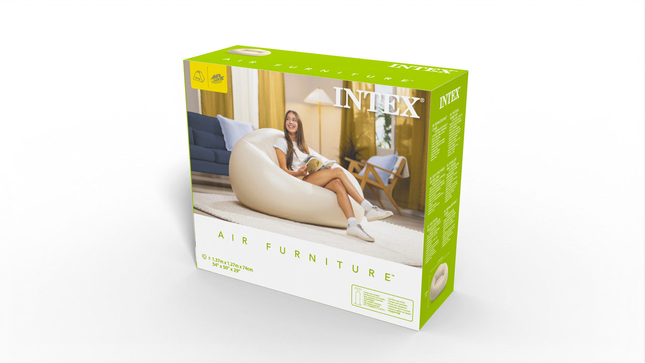 INTEX Modern Beanless Bag Inflatable Chair – Comfortable Flocked Surface Lounge Seat for Dorms & Living Rooms - Image 5
