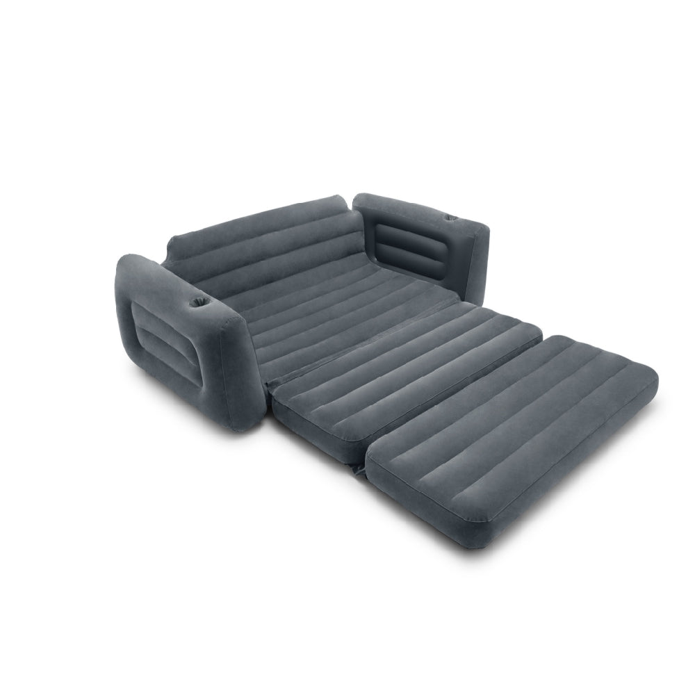 INTEX 2-in-1 Pull-Out Inflatable Sofa & Guest Bed – Queen Size Flocked Surface Lounger for Camping & Living Rooms - Image 3