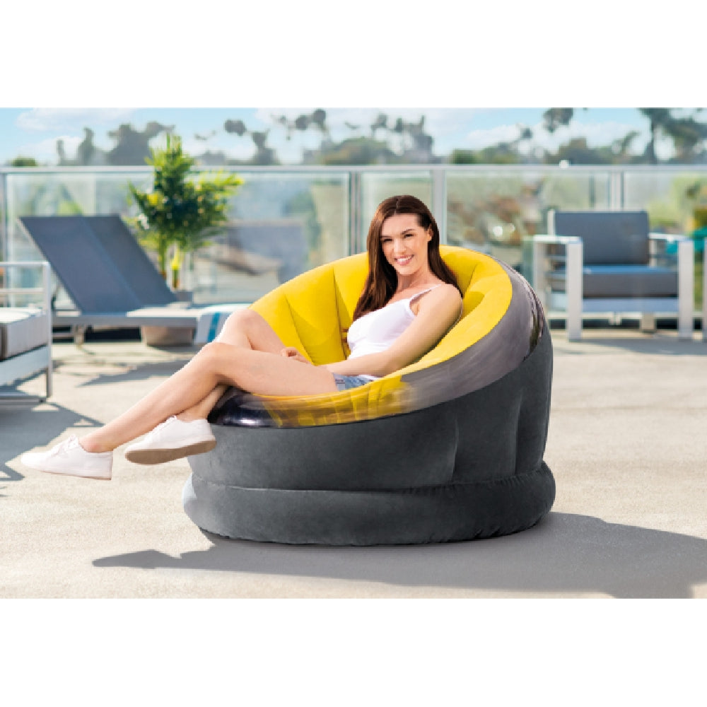 INTEX Empire Inflatable Accent Chair – Modern Transparent Design with Flocked Seat in Assorted Colors - Image 2