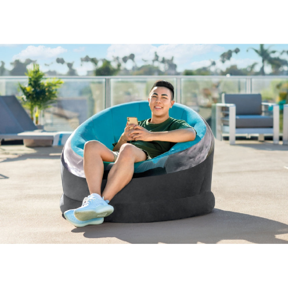 INTEX Empire Inflatable Accent Chair – Modern Transparent Design with Flocked Seat in Assorted Colors - Image 3