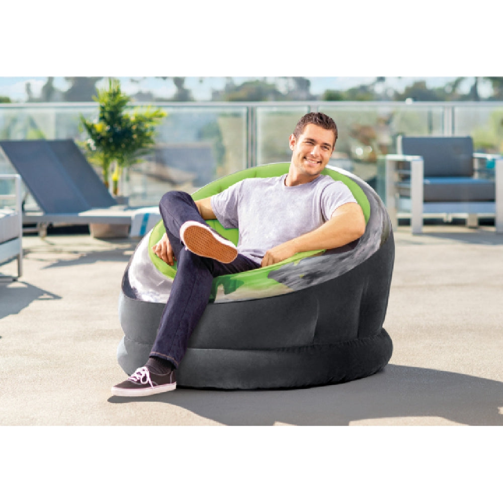 INTEX Empire Inflatable Accent Chair – Modern Transparent Design with Flocked Seat in Assorted Colors - Image 4