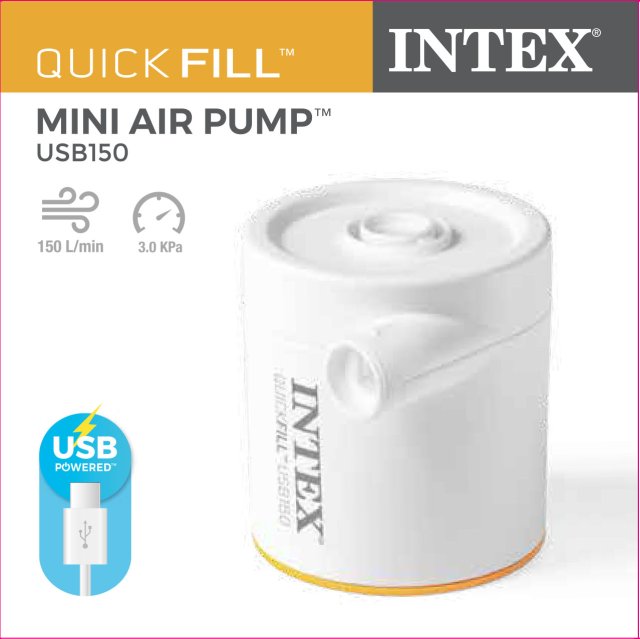 INTEX QuickFill USB 150 Air Pump – Compact Rechargeable Electric Inflator for Pool Toys and Airbeds - Image 2