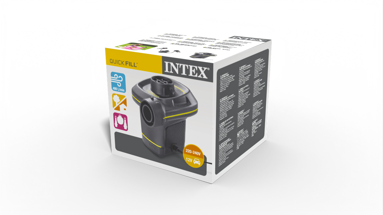INTEX 220V QuickFill AC/DC Electric Pump – Universal Home & Car High-Speed Inflator with 3 Nozzles - Image 3