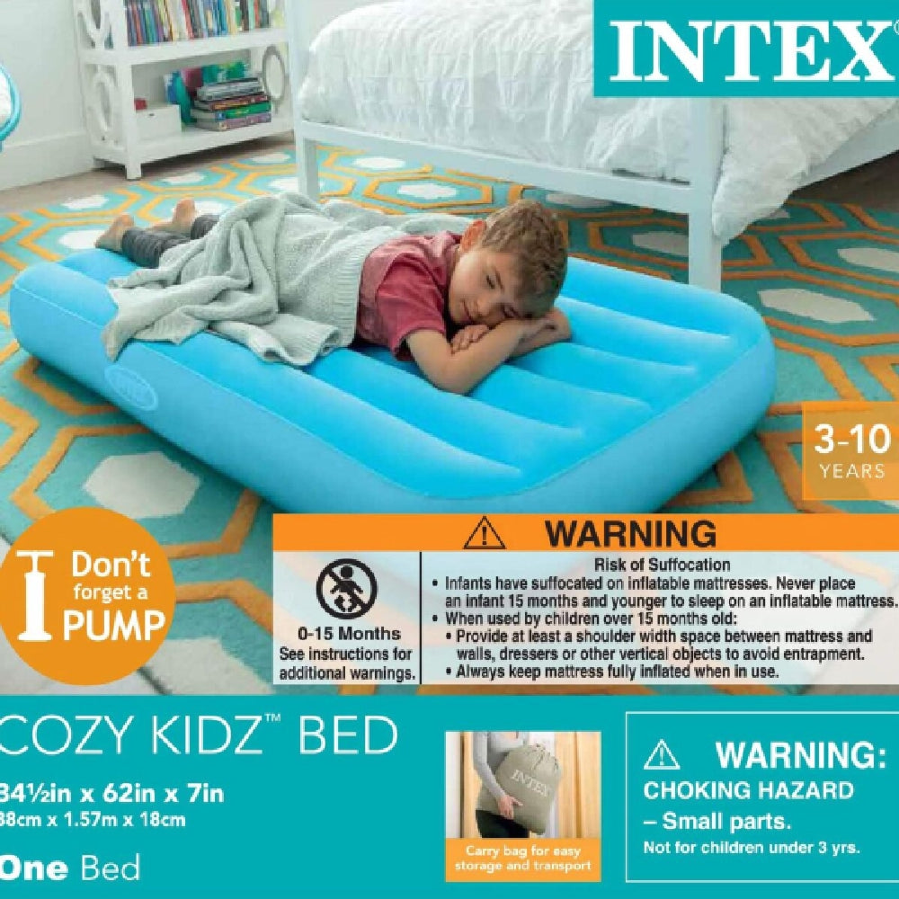 INTEX Cozy Kidz Inflatable Airbed – Brightly Colored Travel Mattress for Kids with Soft Flocked Surface - Image 4