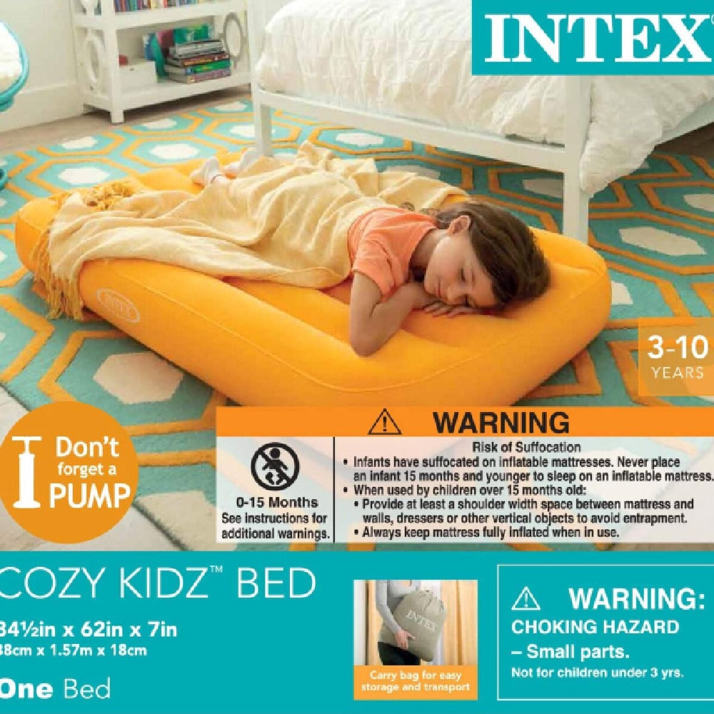 INTEX Cozy Kidz Inflatable Airbed – Brightly Colored Travel Mattress for Kids with Soft Flocked Surface - Image 5