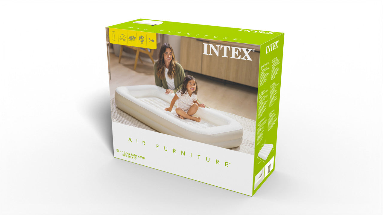 INTEX Kidz Travel Bed Set – Portable Inflatable Toddler Bed with Safety Bumpers, Hand Pump, & Carry Bag - Image 7