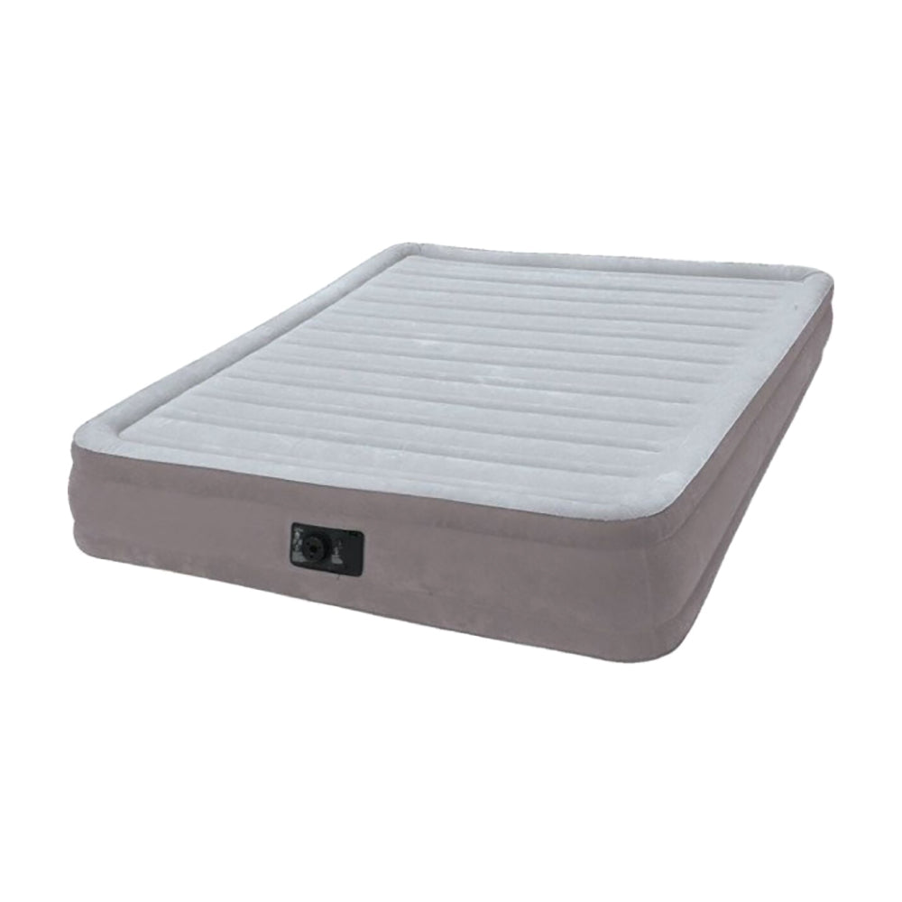 INTEX Dura-Beam Mid-Rise Air Mattress – Queen Size 13in Inflatable Guest Bed with Internal Electric Pump