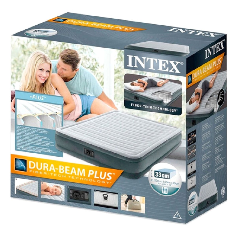 INTEX Dura-Beam Plus Mid-Rise Air Mattress – Full Size 13in Inflatable Bed with Integrated High-Power Pump - Image 3