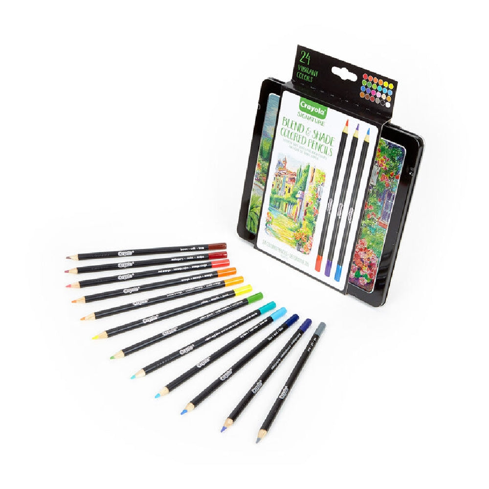 CRAYOLA LLC Crayola Signature Blend & Shade Colored Pencils – 24 Count with Decorative Tin