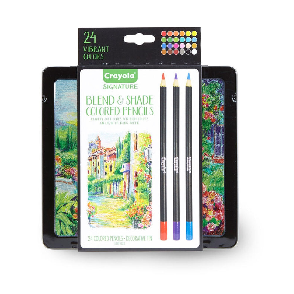 CRAYOLA LLC Crayola Signature Blend & Shade Colored Pencils – 24 Count with Decorative Tin - Image 2