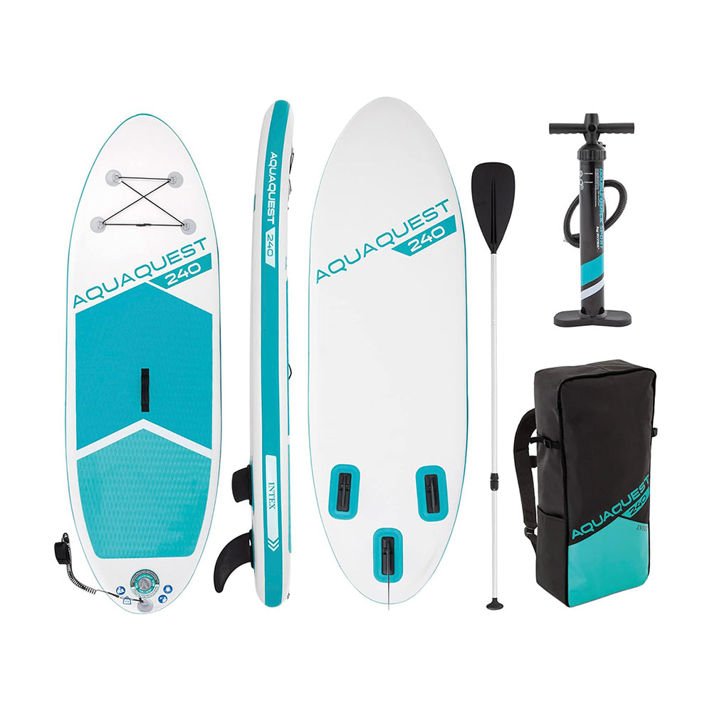 INTEX Aqua Quest 240 Youth SUP Equipment Set – 8ft Junior Stand-Up Paddle Board for Beginners