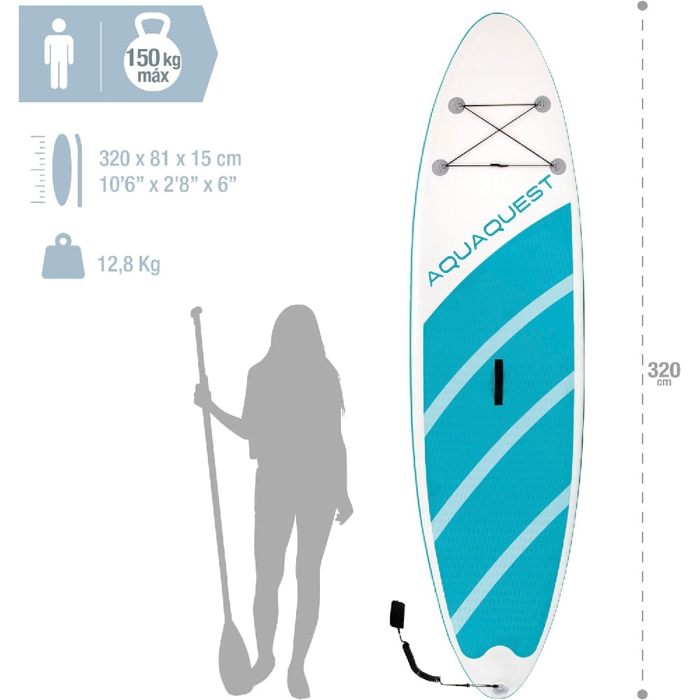 INTEX Aqua Quest 320 Inflatable Stand-Up Paddle Board (SUP) – Professional 10.5ft Board for Lakes & Oceans (Unisex) - Image 4