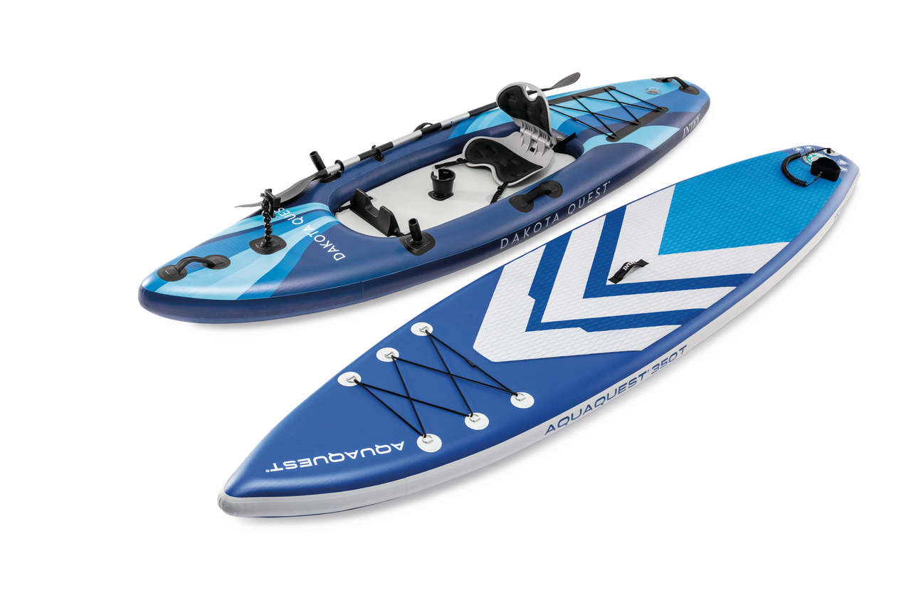 INTEX Dakota Quest Sit-On-Top Kayak – Professional 1-Person Inflatable Fishing Kayak with Oars & Carry Bag