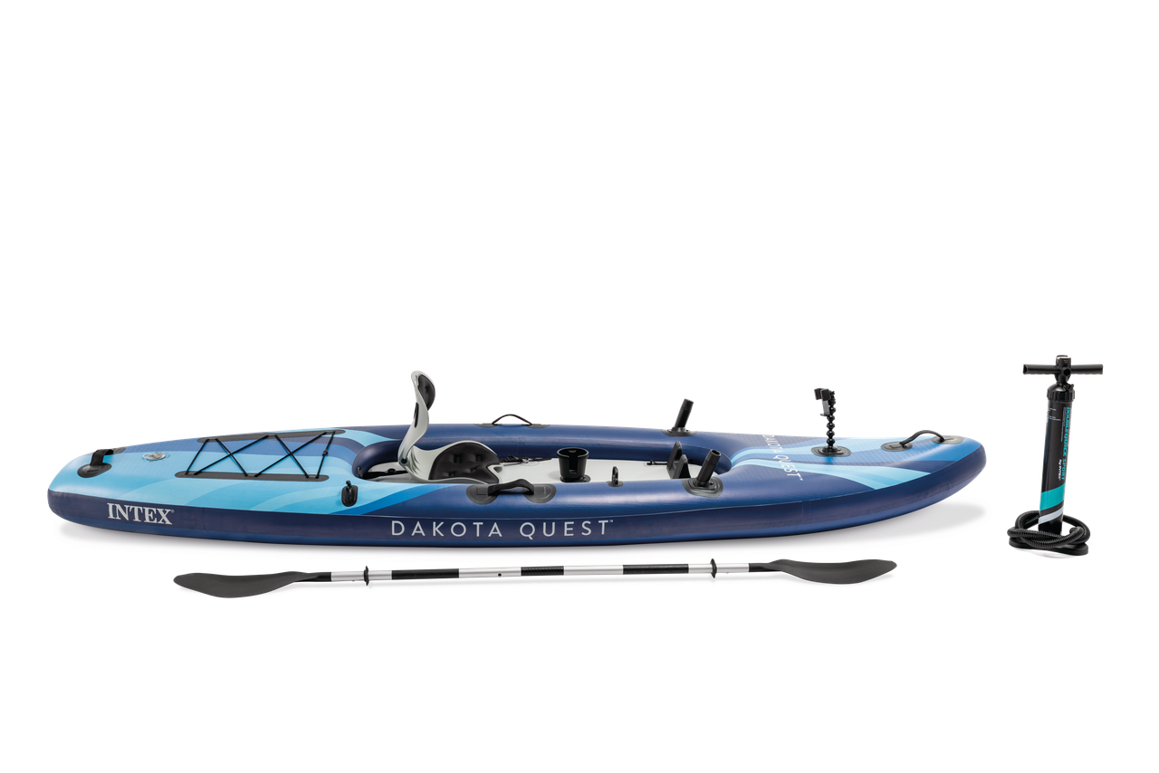 INTEX Dakota Quest Sit-On-Top Kayak – Professional 1-Person Inflatable Fishing Kayak with Oars & Carry Bag - Image 3