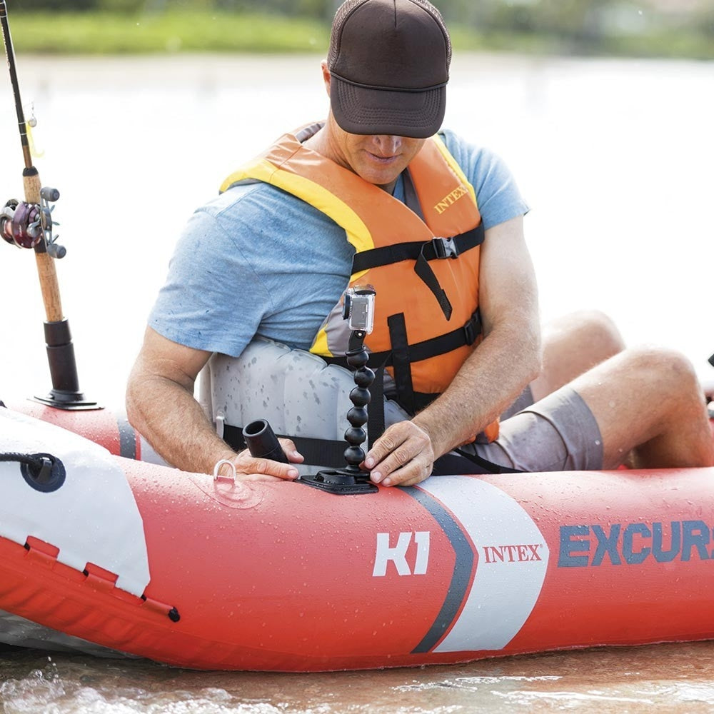 INTEX Excursion Pro K1 Inflatable Kayak – Professional 1-Person Fishing Kayak with Adjustable Seat & Gear Storage - Image 5
