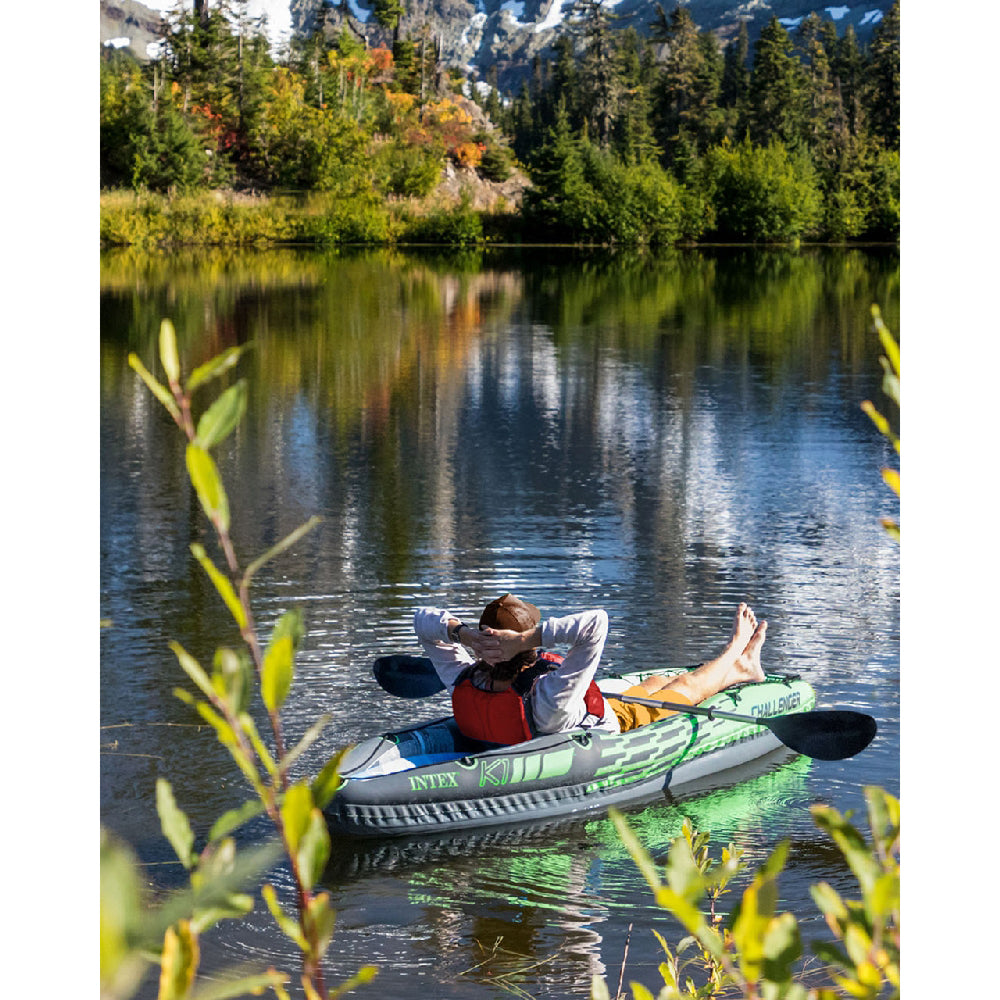 INTEX Challenger K1 Inflatable Kayak – 1-Person Recreational Kayak with Aluminum Oars & High-Output Pump - Image 4