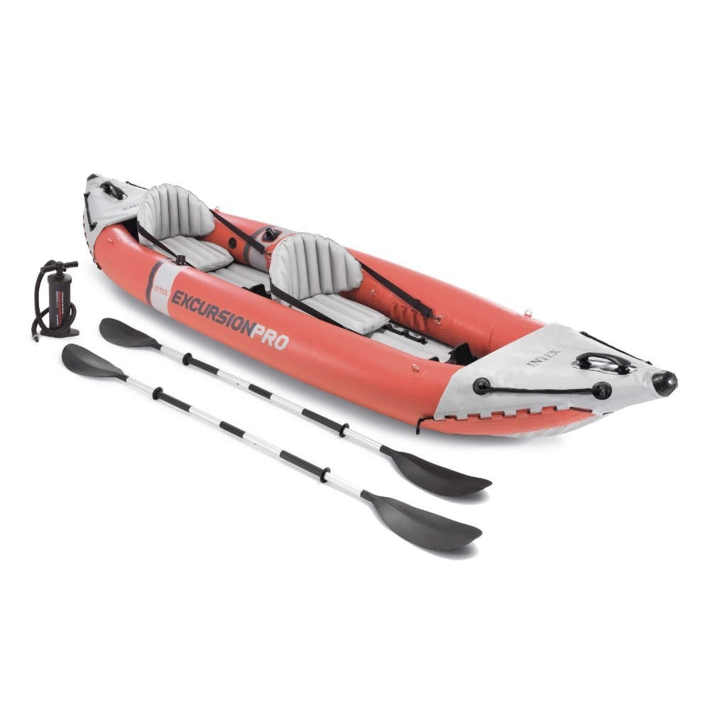 INTEX Excursion Pro K2 Inflatable Kayak – 2-Person Professional Fishing Kayak with Oars & High-Output Pump