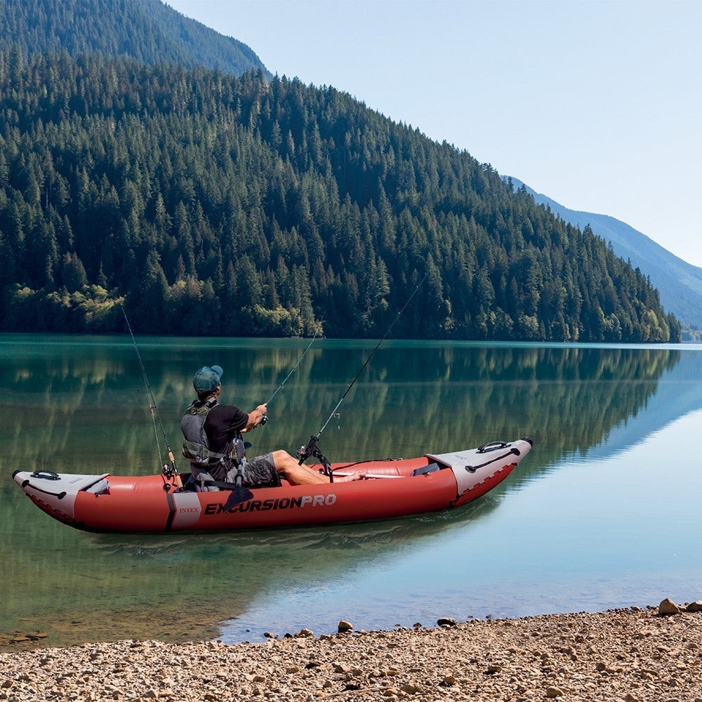 INTEX Excursion Pro K2 Inflatable Kayak – 2-Person Professional Fishing Kayak with Oars & High-Output Pump - Image 4