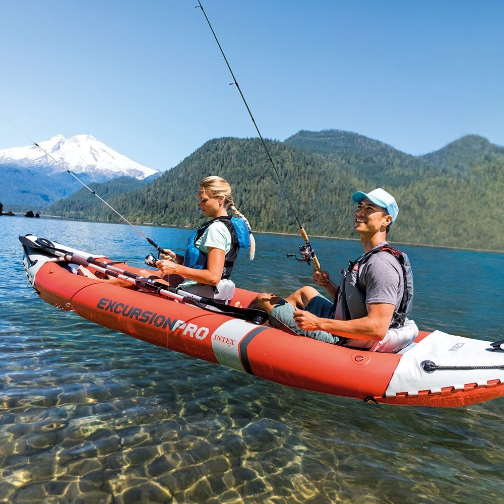 INTEX Excursion Pro K2 Inflatable Kayak – 2-Person Professional Fishing Kayak with Oars & High-Output Pump - Image 5