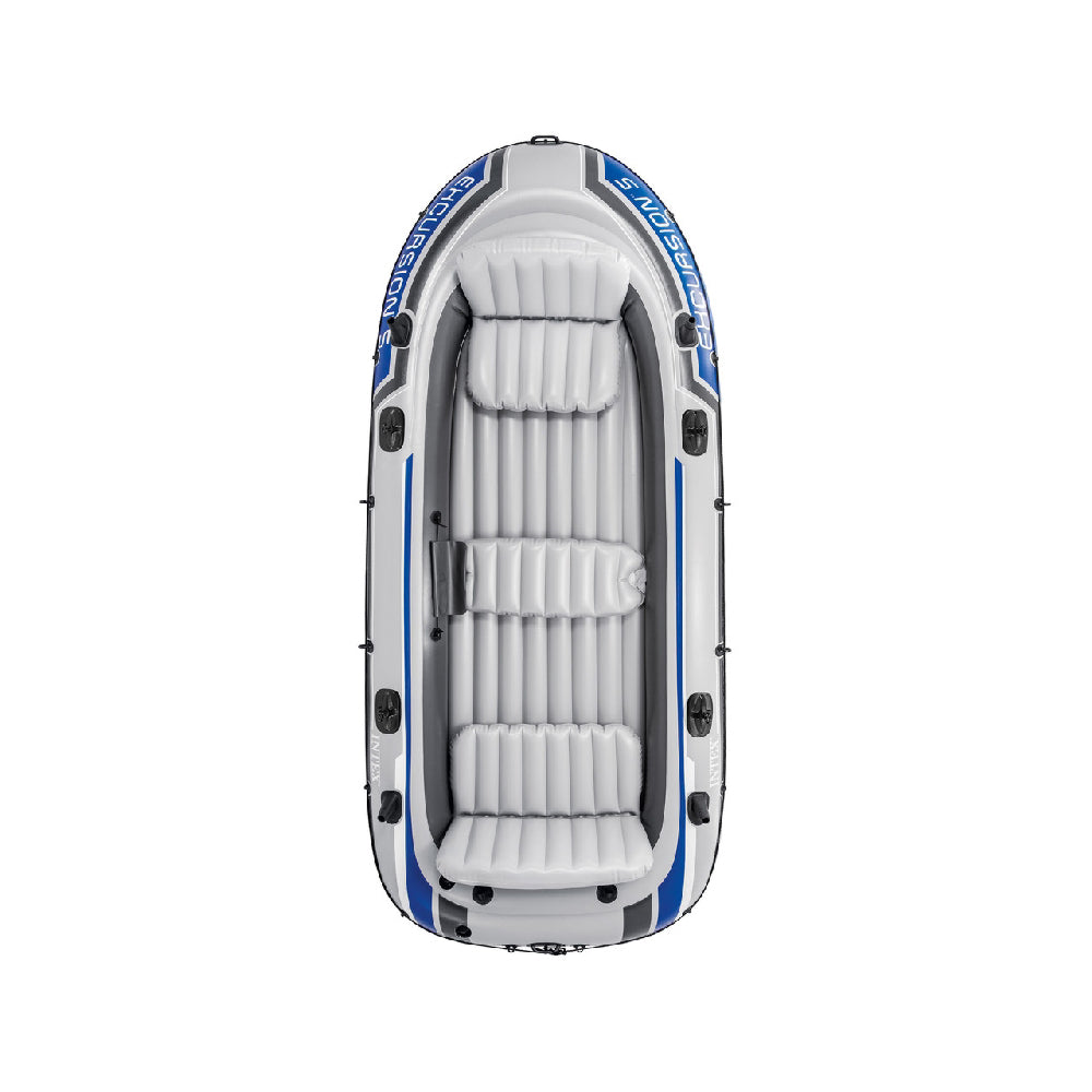 INTEX Excursion 5 Inflatable Boat Set – 5-Person Family Fishing & Lake Excursion Raft with Oars & Air Pump - Image 2