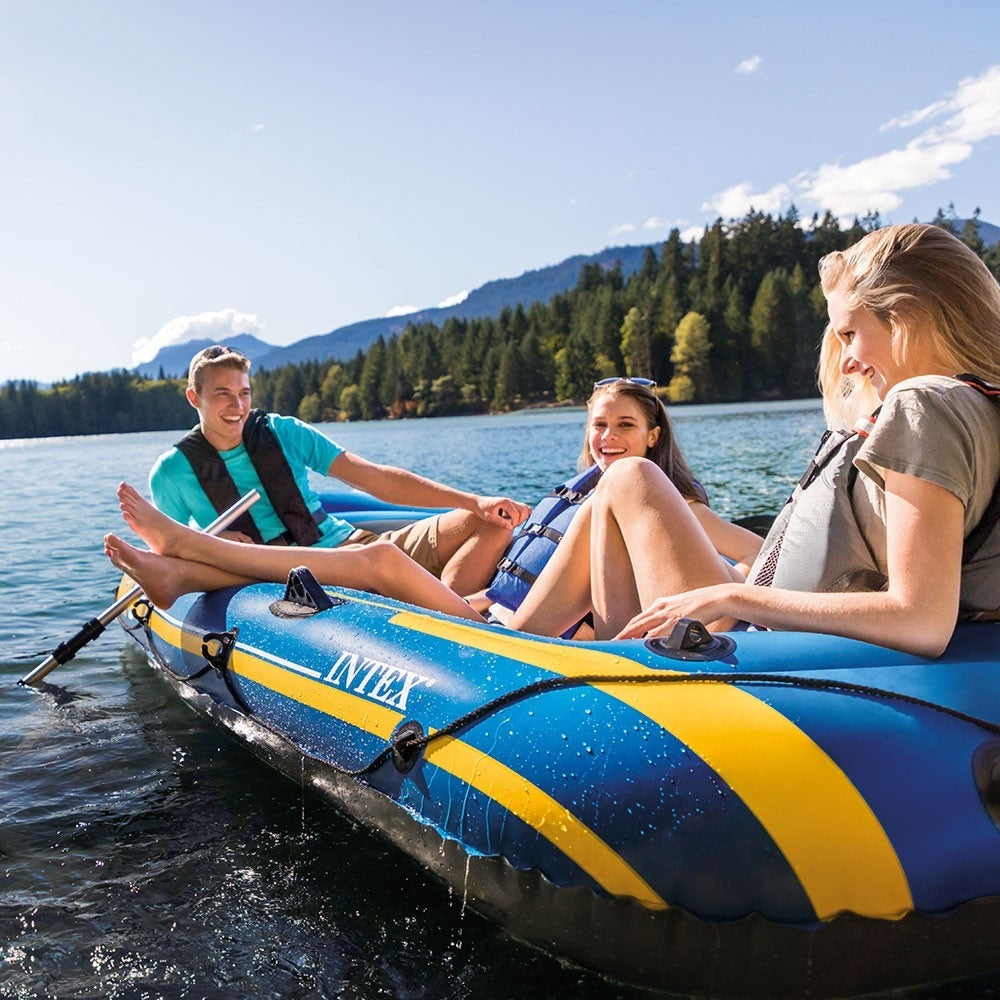 INTEX Challenger 3 Inflatable Boat Set – 3-Person Recreational Rowing Boat for Lakes & Calm Rivers - Image 4