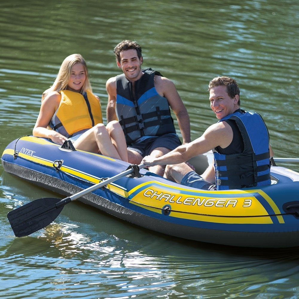 INTEX Challenger 3 Inflatable Boat Set – 3-Person Recreational Rowing Boat for Lakes & Calm Rivers - Image 5