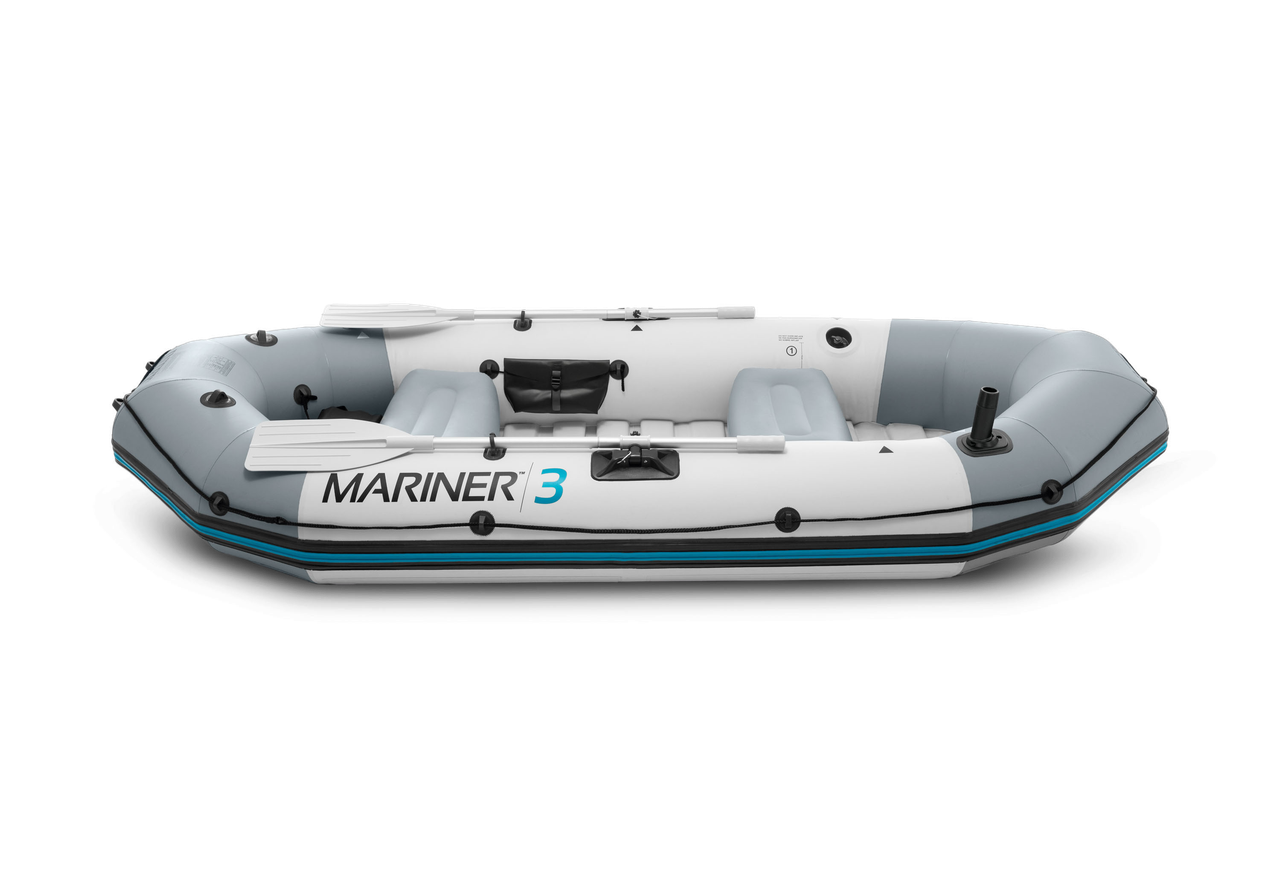 INTEX Mariner 3 Inflatable Boat Set – 3-Person Durable Pro Fishing & Lake Raft with Oars & High-Output Pump (13+) - Image 2