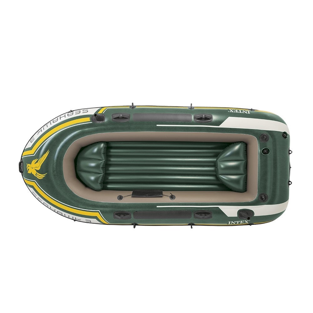 INTEX Seahawk 3 Inflatable Boat Set – 3-Person Durable Lake & River Fishing Raft with Aluminum Oars & Pump - Image 2