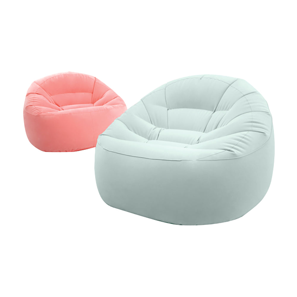 INTEX Empire Inflatable Accent Chair – Modern Design Flocked Lounge Seat in Assorted Vibrant Colors