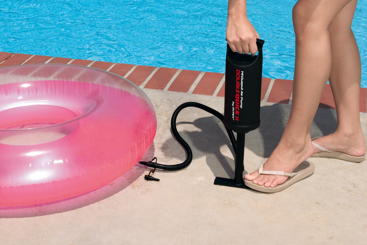 INTEX Double Quick II Hand Pump – 14-inch High-Output Manual Inflator with Universal Nozzles - Image 3