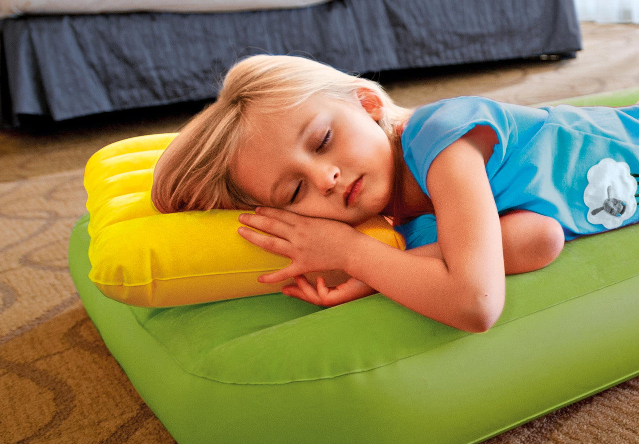 INTEX Kids Inflatable Travel Pillow – Soft Velvety Surface Pillow for School Trips & Camping - Image 4