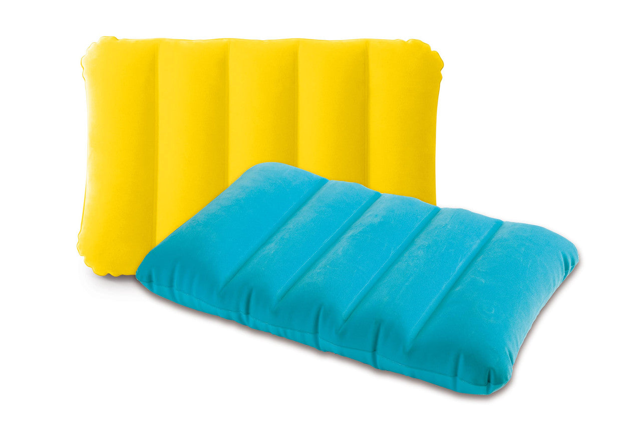 INTEX Kids Inflatable Travel Pillow – Soft Velvety Surface Pillow for School Trips & Camping