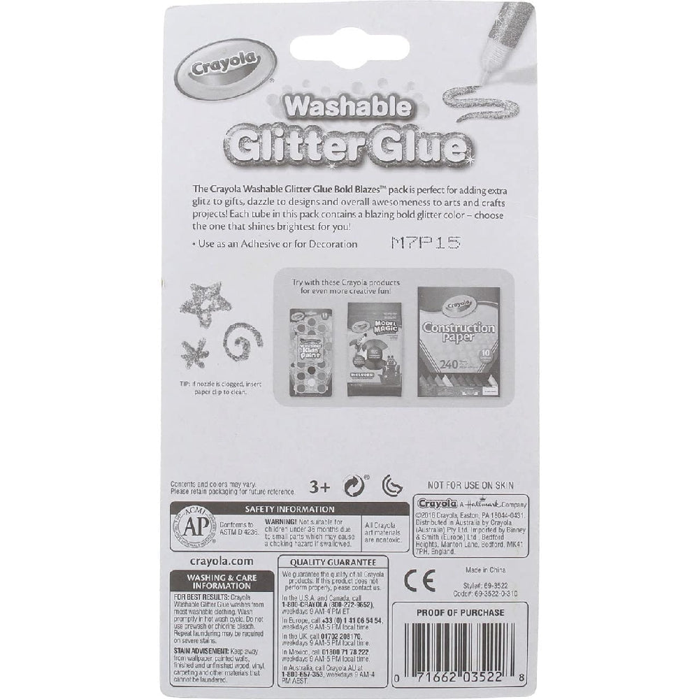 CRAYOLA LLC Crayola Washable Glitter Glue Unisex, 3+ Years, Pack of 5 - Image 2