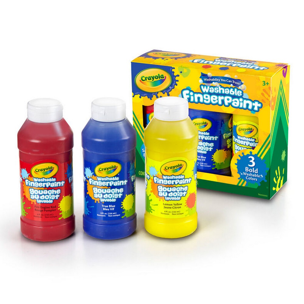 CRAYOLA LLC Crayola Primary Colors Washable Bold Fingerpaint Unisex, 3-4 Years, Pack of 3