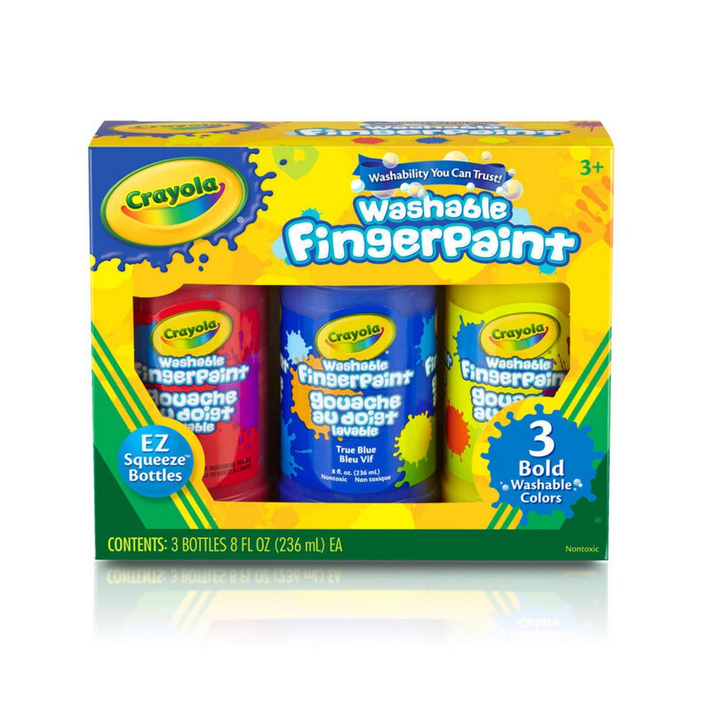 CRAYOLA LLC Crayola Primary Colors Washable Bold Fingerpaint Unisex, 3-4 Years, Pack of 3 - Image 2