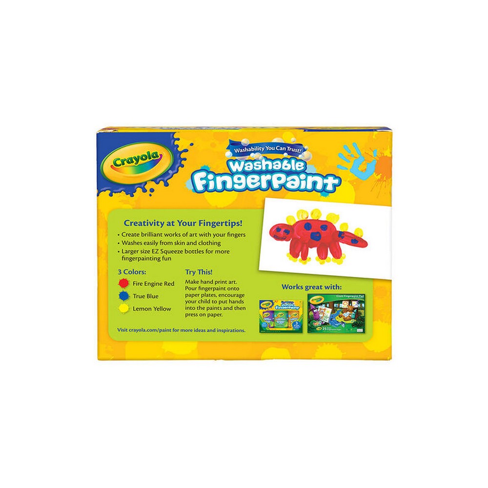 CRAYOLA LLC Crayola Primary Colors Washable Bold Fingerpaint Unisex, 3-4 Years, Pack of 3 - Image 3