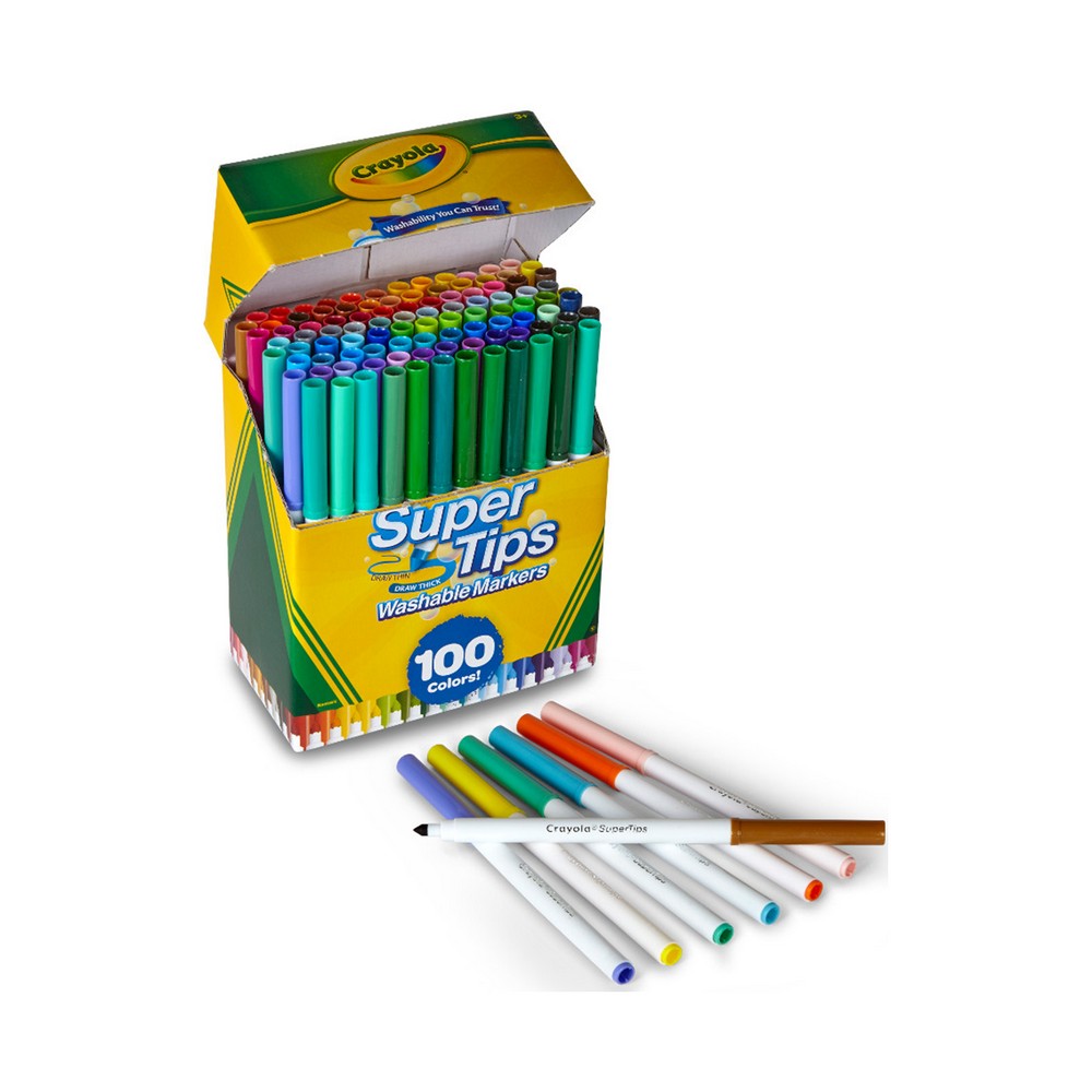 CRAYOLA LLC Crayola Super Tips Washable Markers Unisex, 3-4 Years, Pack of 100 - Image 2